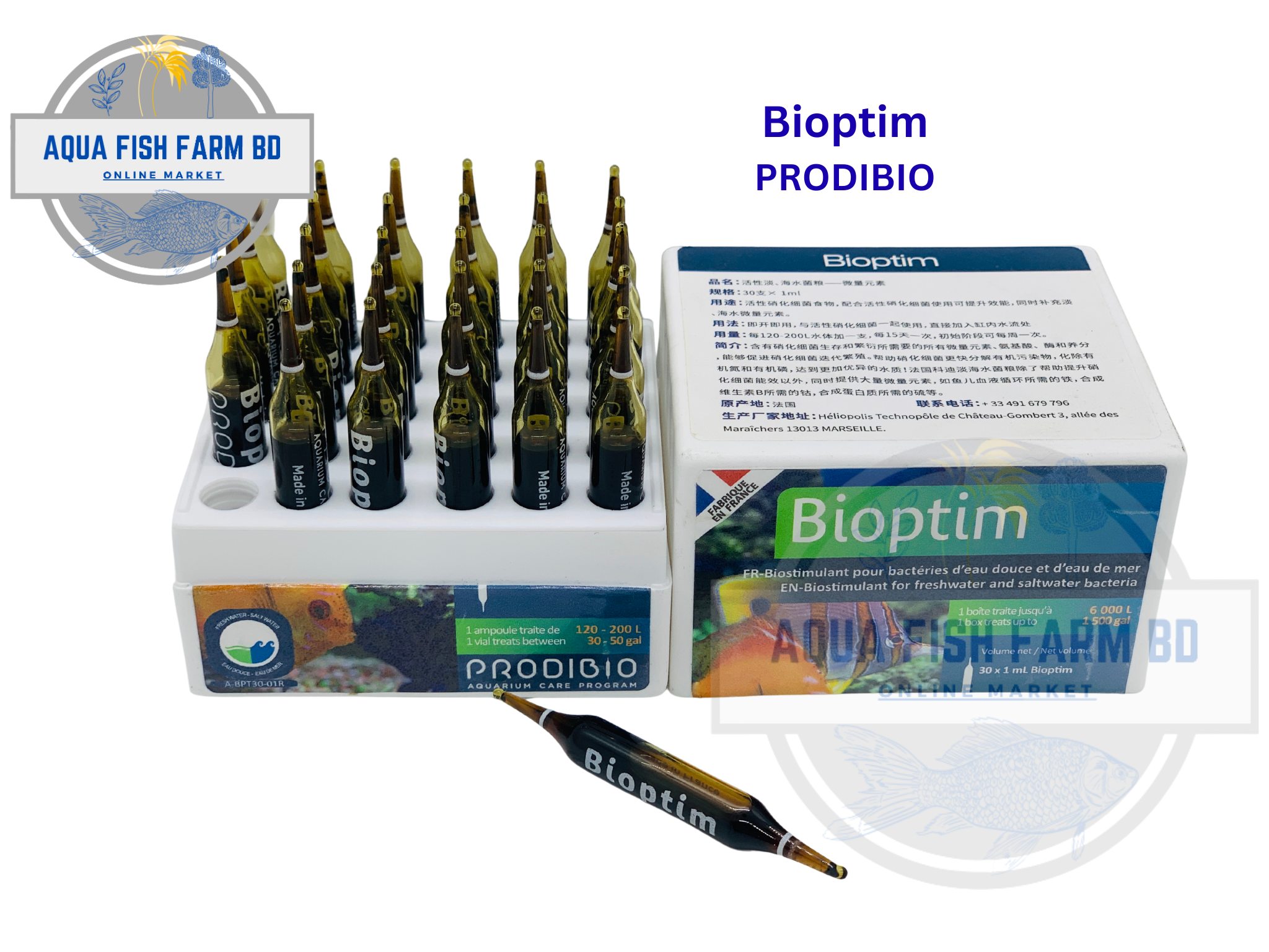 (1 Single Piece)Bioptim PRODIBIO Supplement for Beneficial Bacteria For Fresh Water And Marine Water Fish Tanks