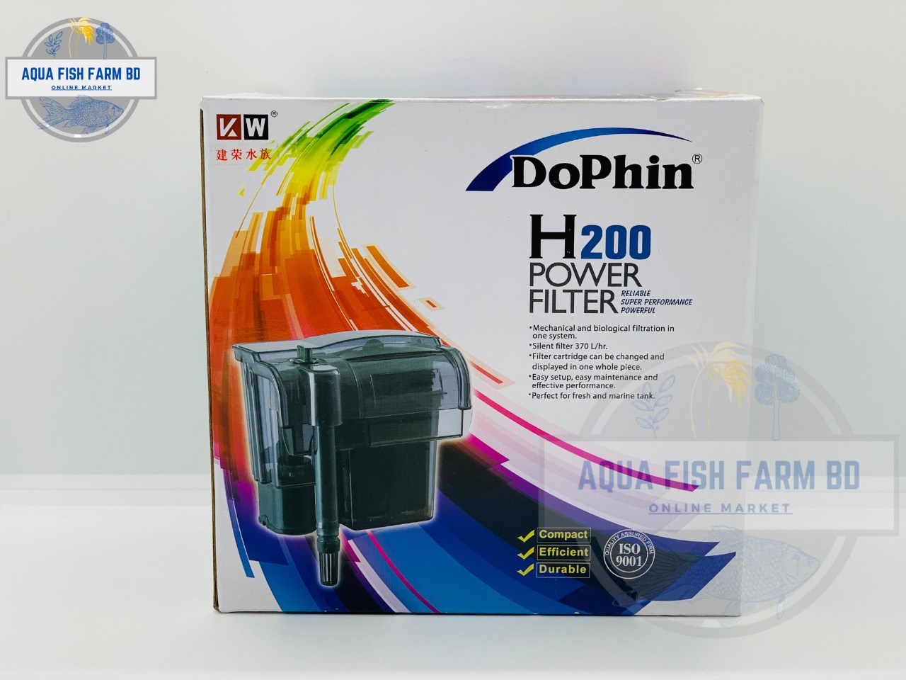 Dophin H200 (3.2w & 370L/H) Power Filter, Hang On Filter