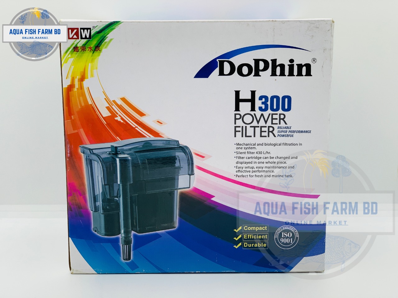 Dophin H300 (4.4w & 430L/H) Power Filter, Hang On Filter