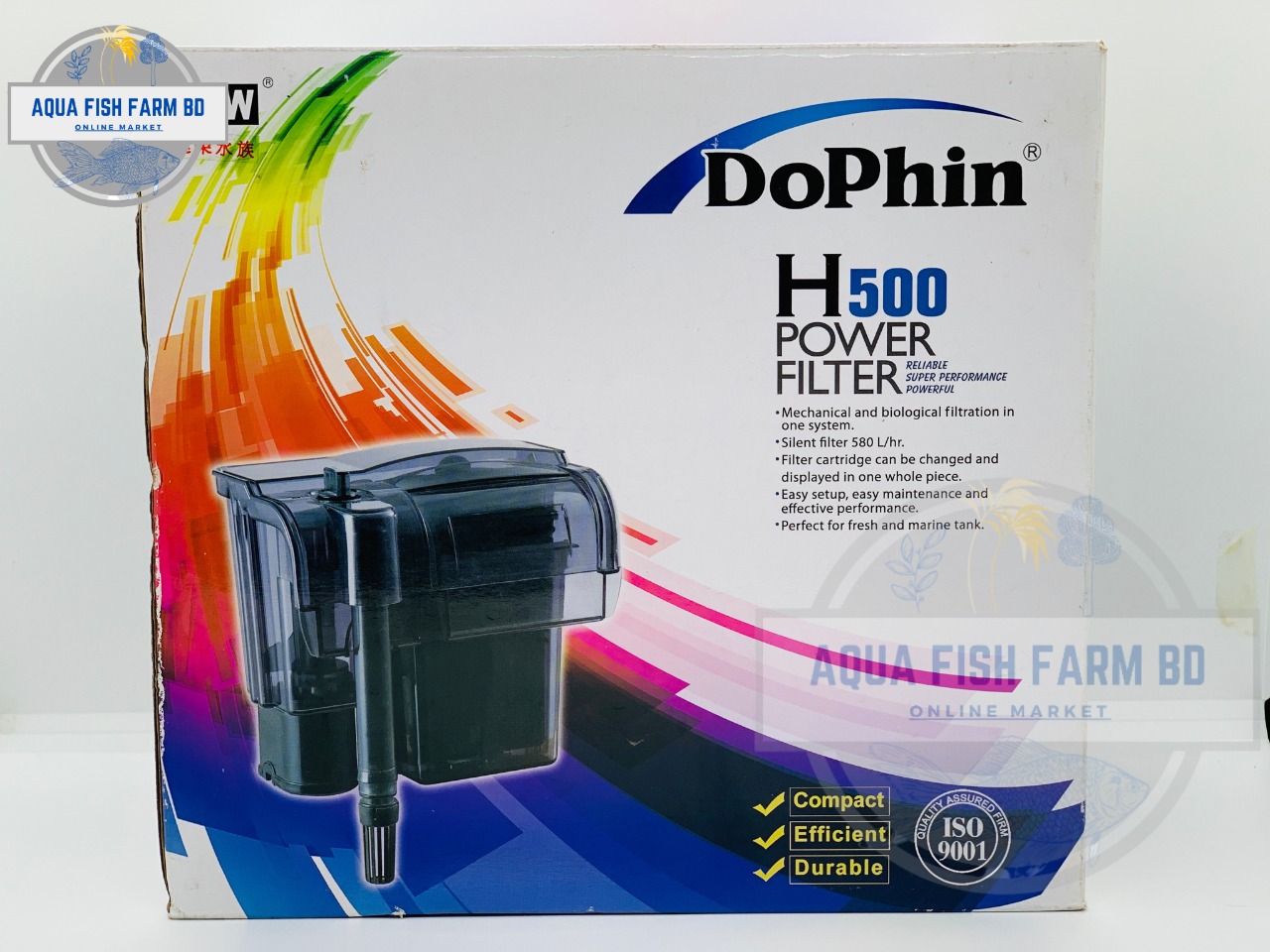 Dophin H500 (5.5w & 580L/H) Power Filter, Hang On Filter