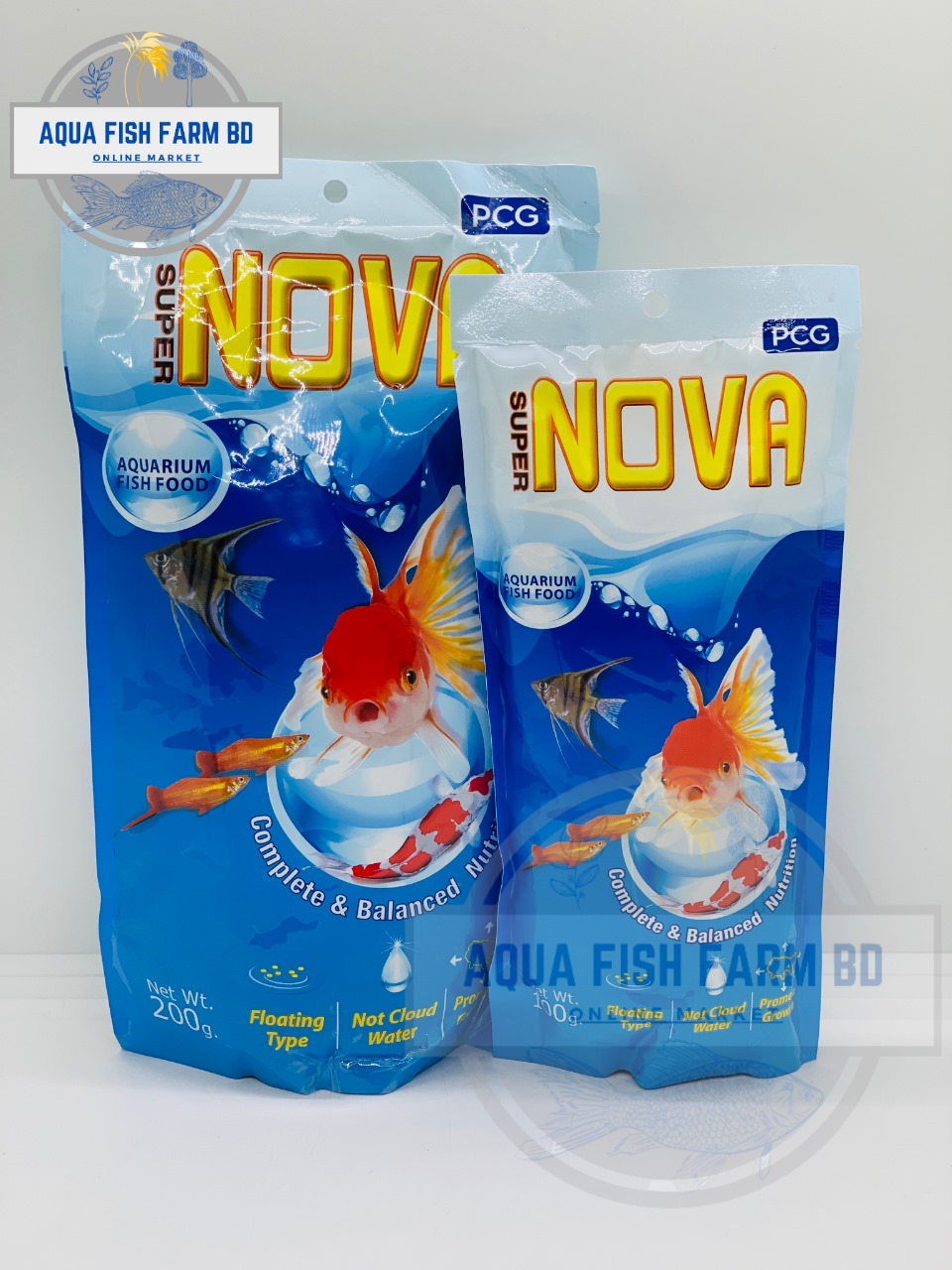 Nova Fish Food (100Gm or 200Gm)Mini Size Pellet Red & Green Color Fish Food