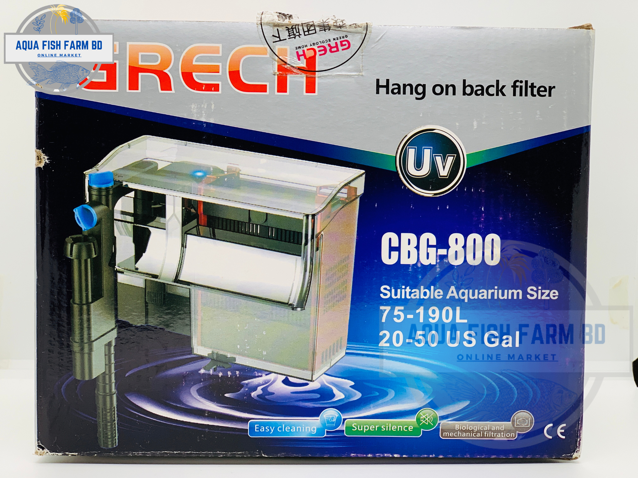 Grech CBG-800 With 5watt UV Light, (5w & 800L/H) Hang On Back Filter