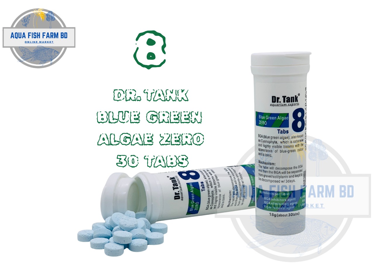 8 Blue Green Algae ZERO (30tabs) Dr.Tank Blue Green Algae Remove