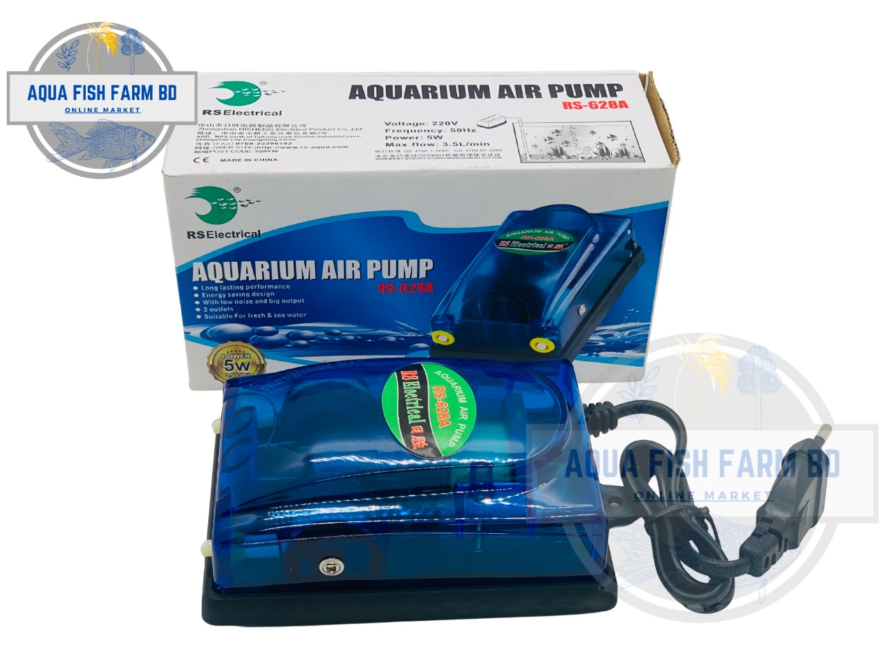 Air Pump RS-628A, 5Watt Air Pump For Fish Tank