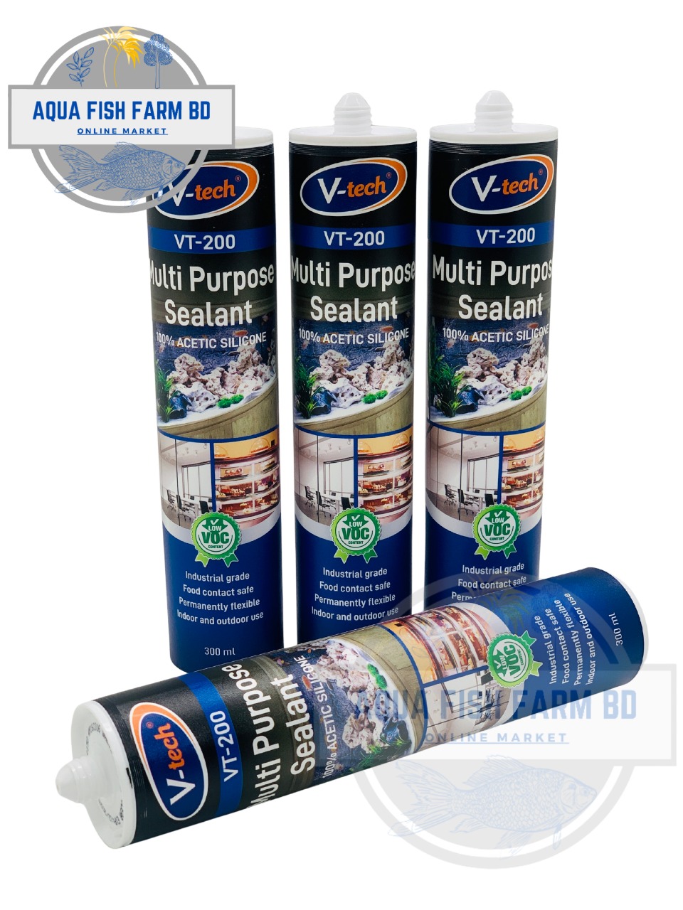 V-tech VT-200 Multi Purpose 100% Acetic Silicone Glue For Fish Tank